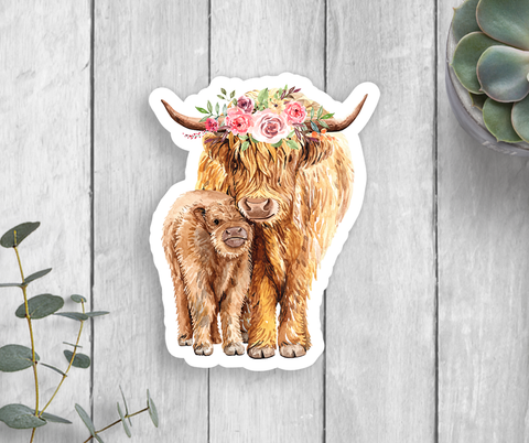 Cow & Calf Vinyl Sticker