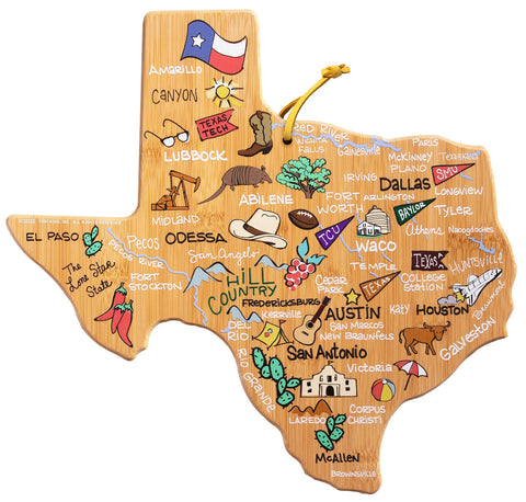 Texas Cities Cutting Board